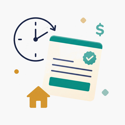 Cash offer document with checkmark